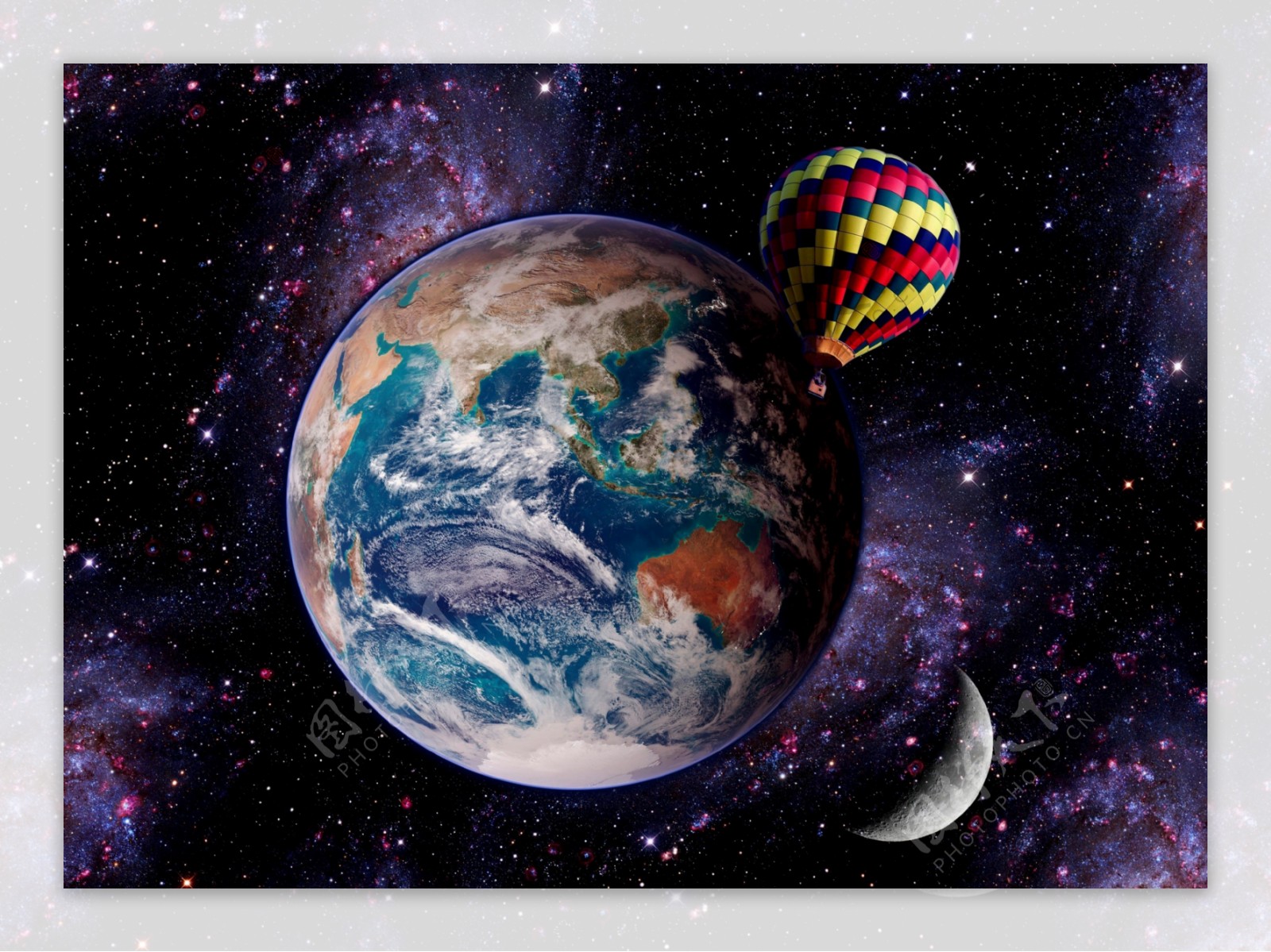 地球与热气球