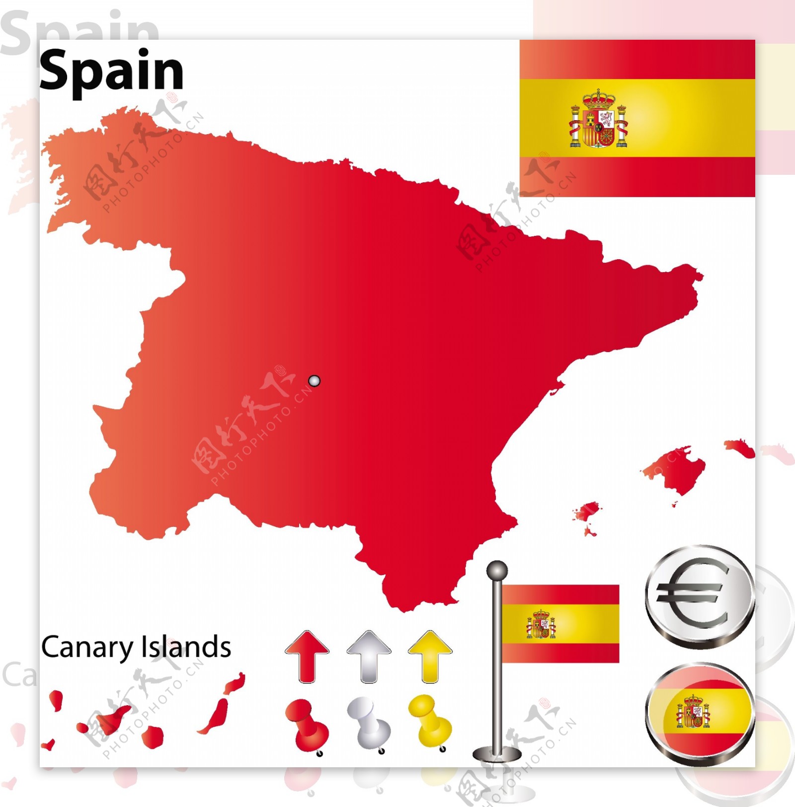 西班牙地图国旗