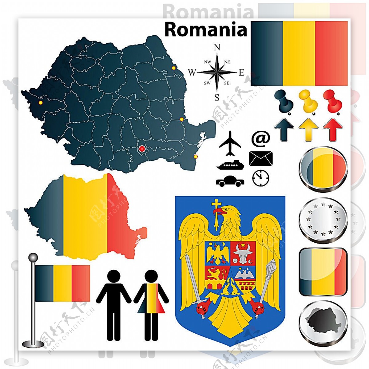 罗马尼亚国旗地图