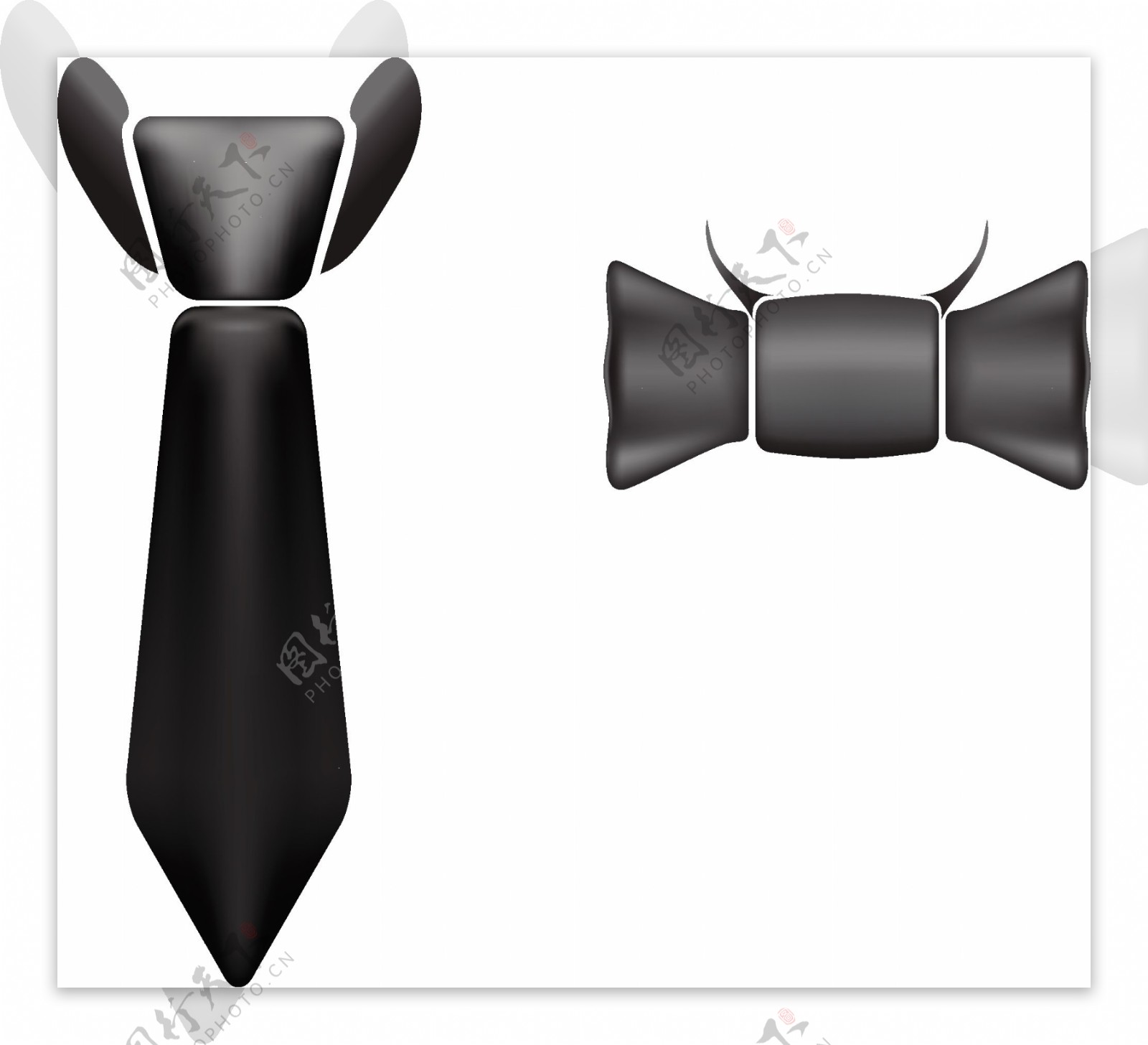 黑色领带领结