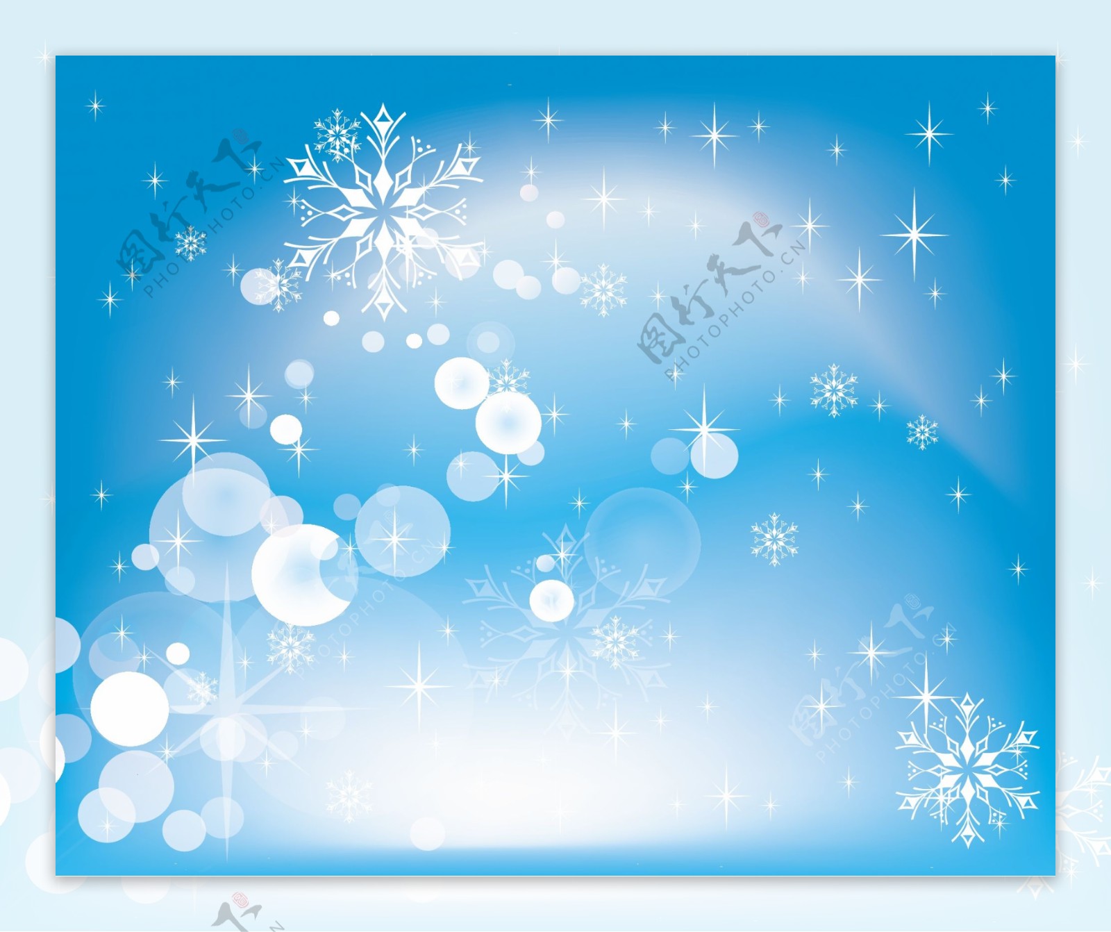 简单的闪闪发光的蓝色圣诞背景