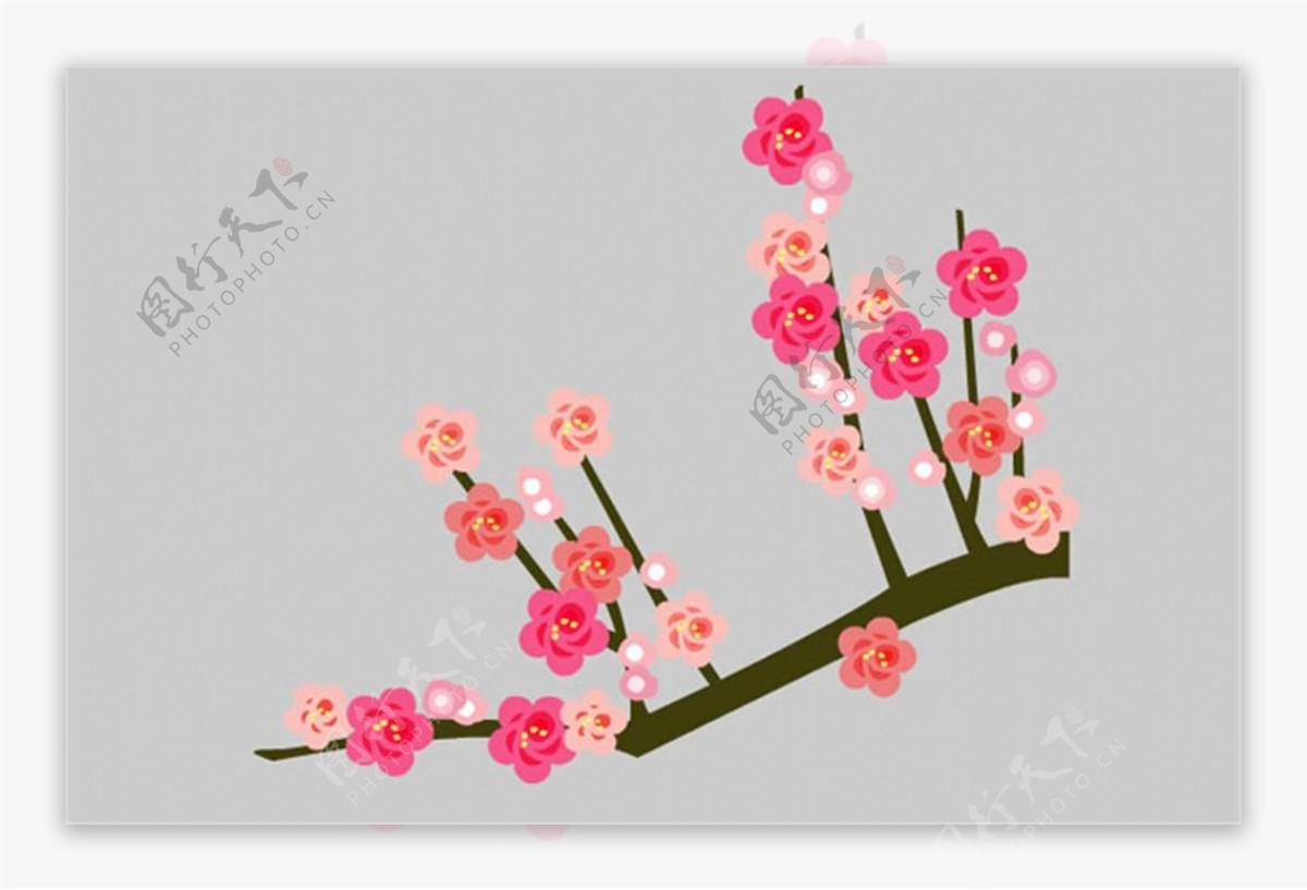 粉红色的梅花flash动画梅花矢量树枝花朵