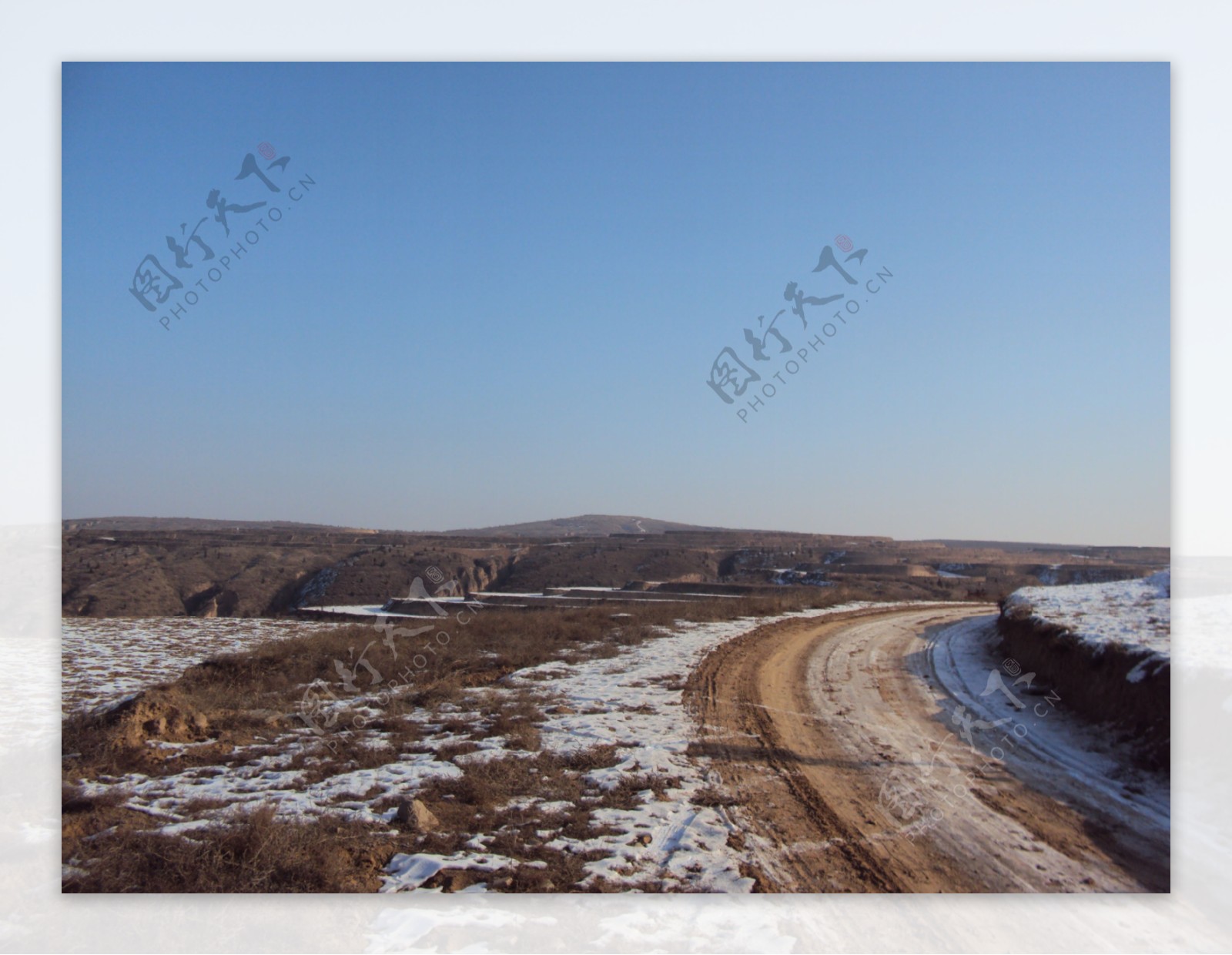 黄土高原冬景图片