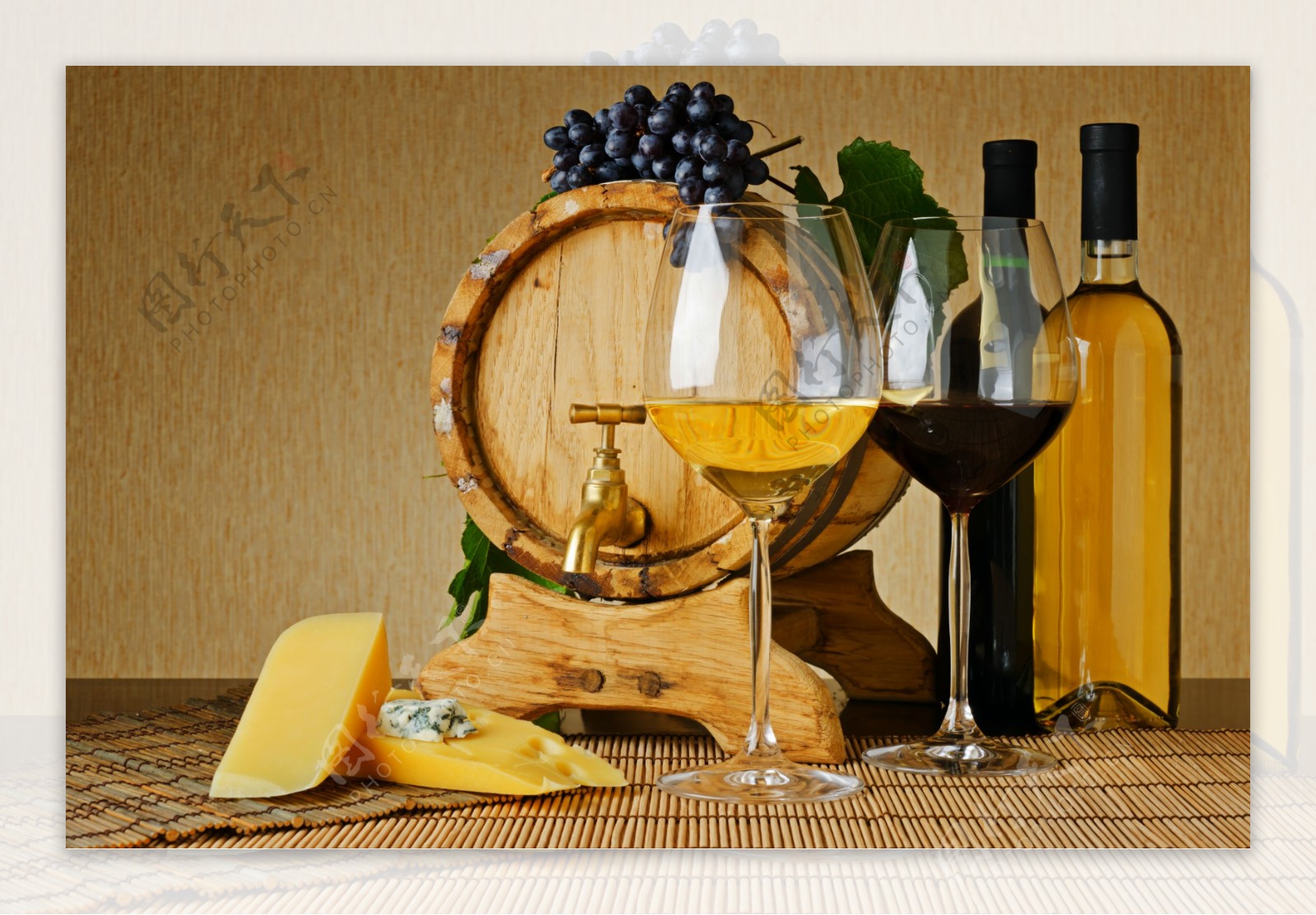 奶酪与葡萄酒图片