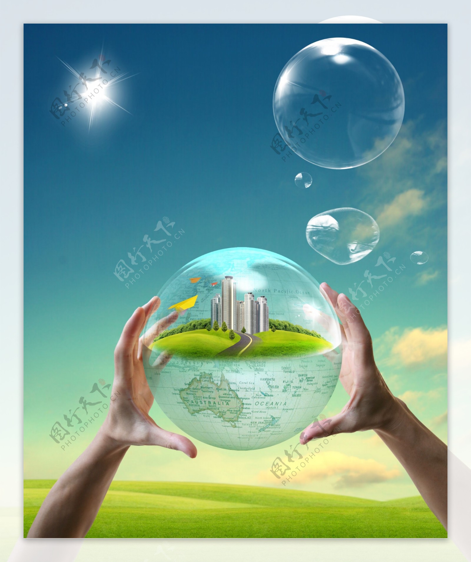 环保主题气泡地球