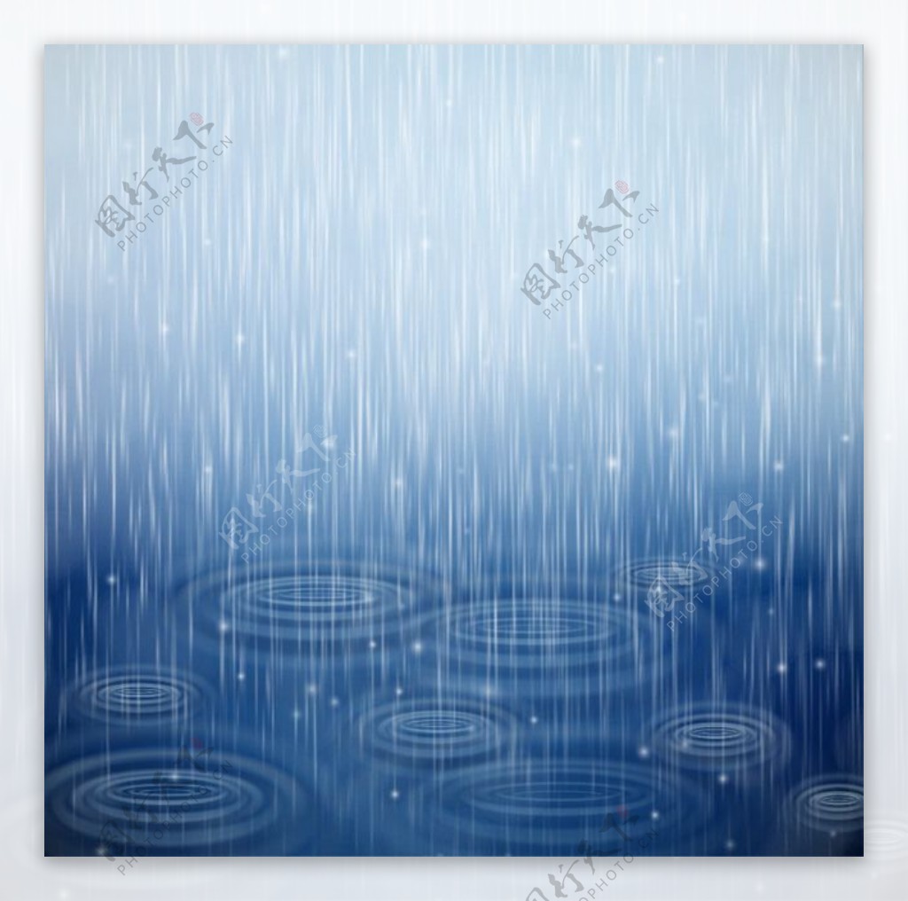 现实的雨滴纹理的蓝色背景