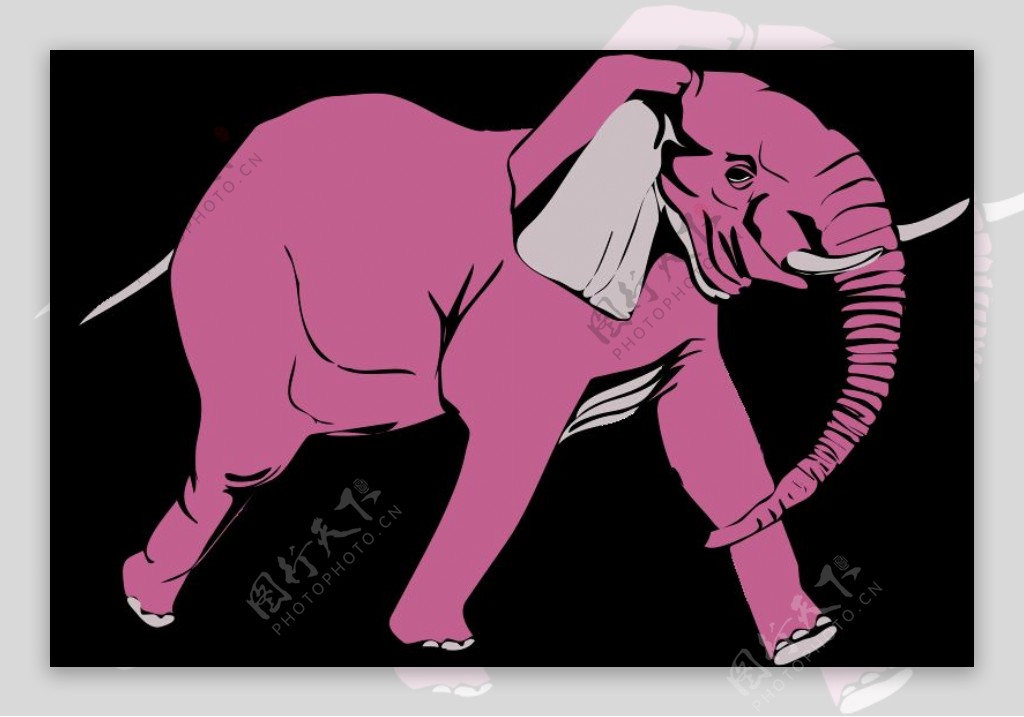 粉红色的大象横冲直撞