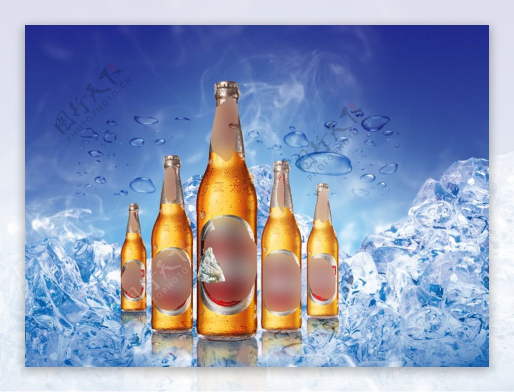 冰凉冰块啤酒广告图片