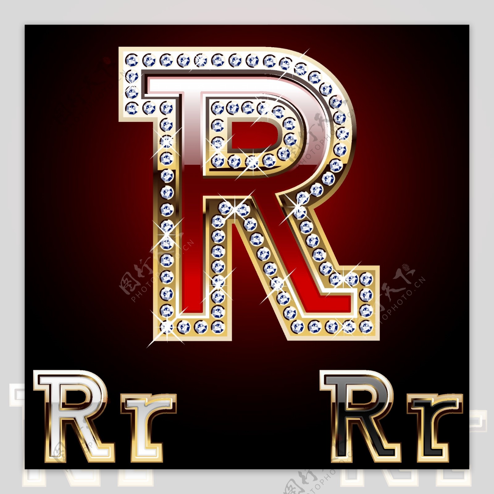 钻石R字母素材