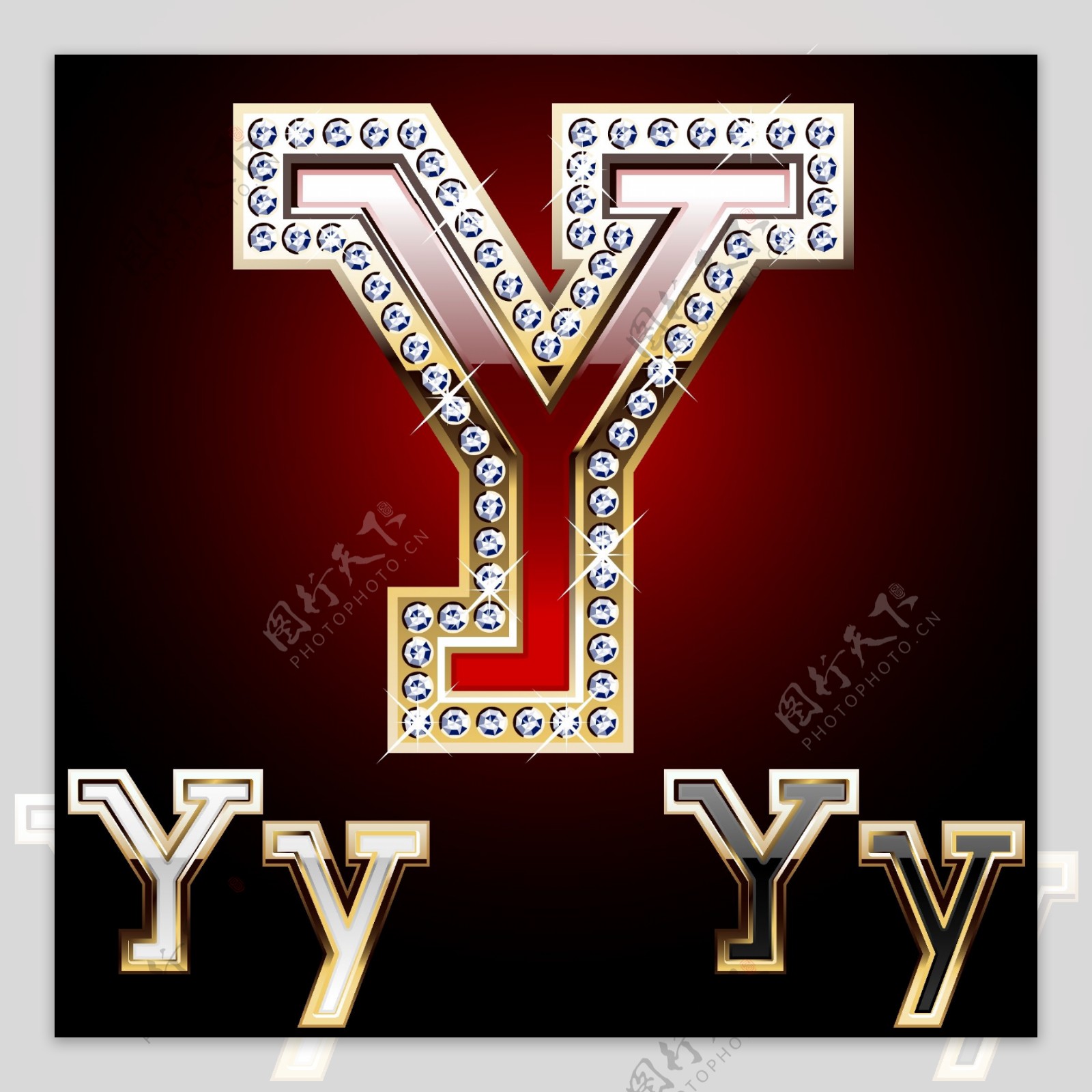 钻石Y字母素材