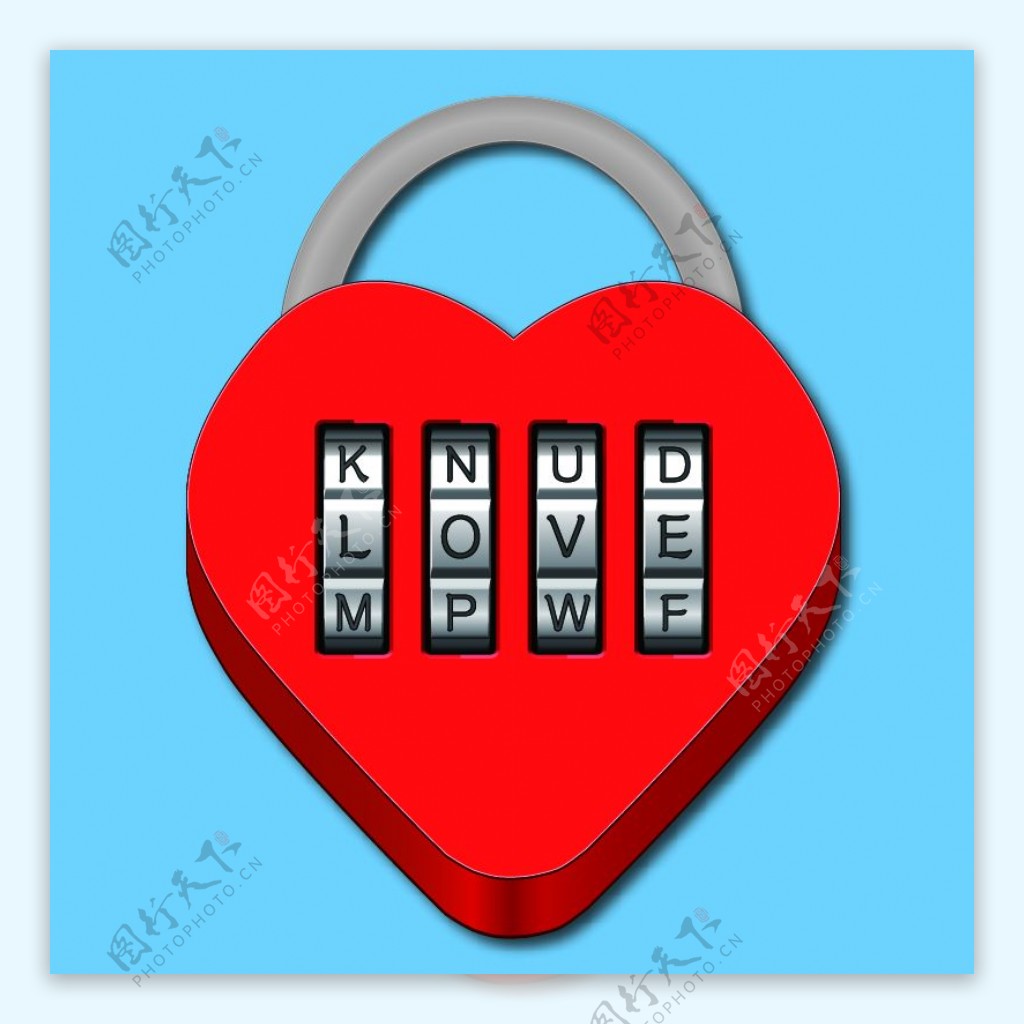 手机app红色心形密码锁图标唉源文件