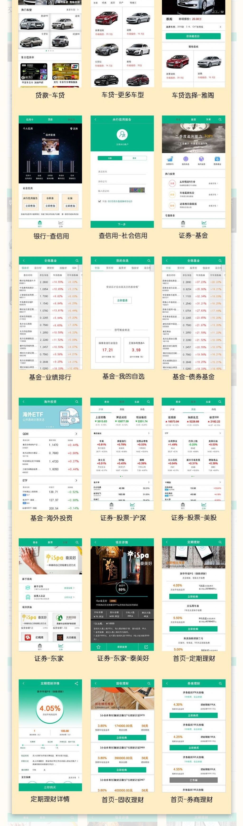 金融app设计套装界面设计