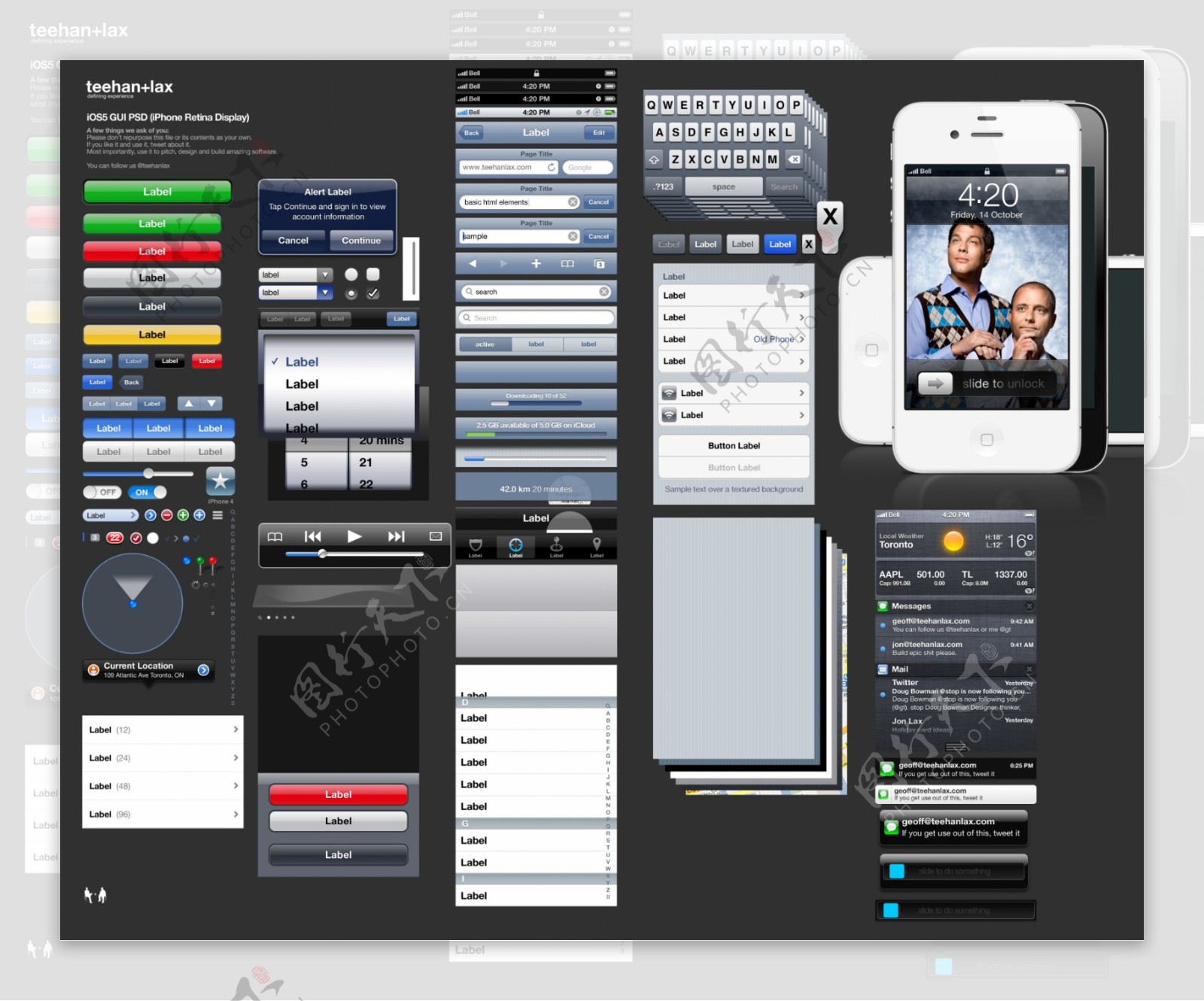 苹果多种界面手机UIAPP系列PSD下载