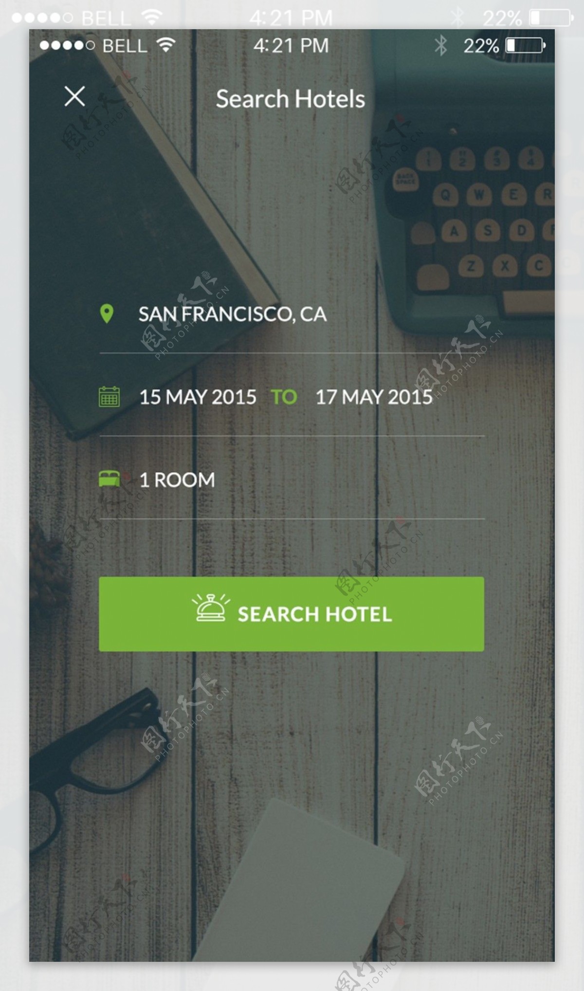 旅店app界面设计元素
