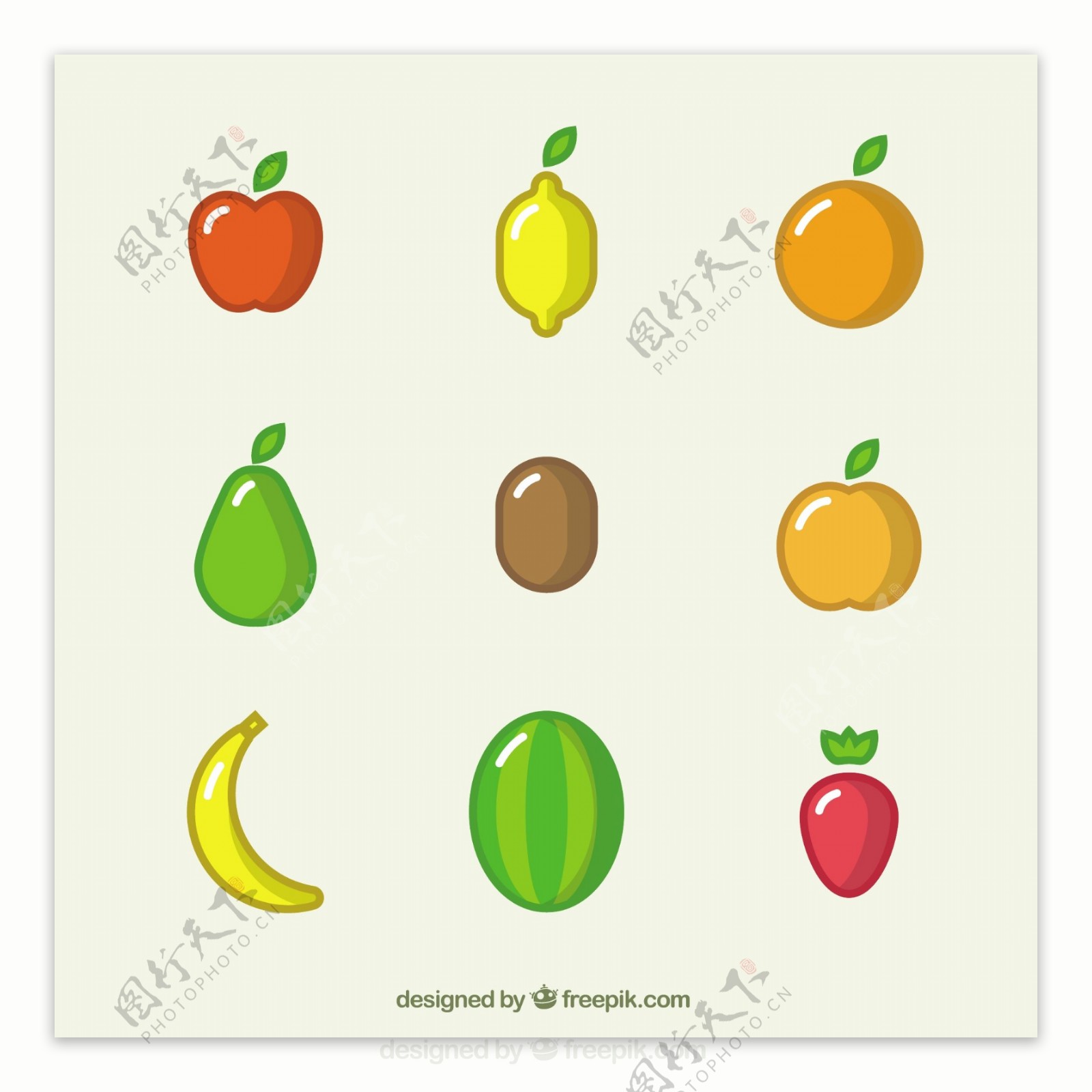 五颜六色的水果图标