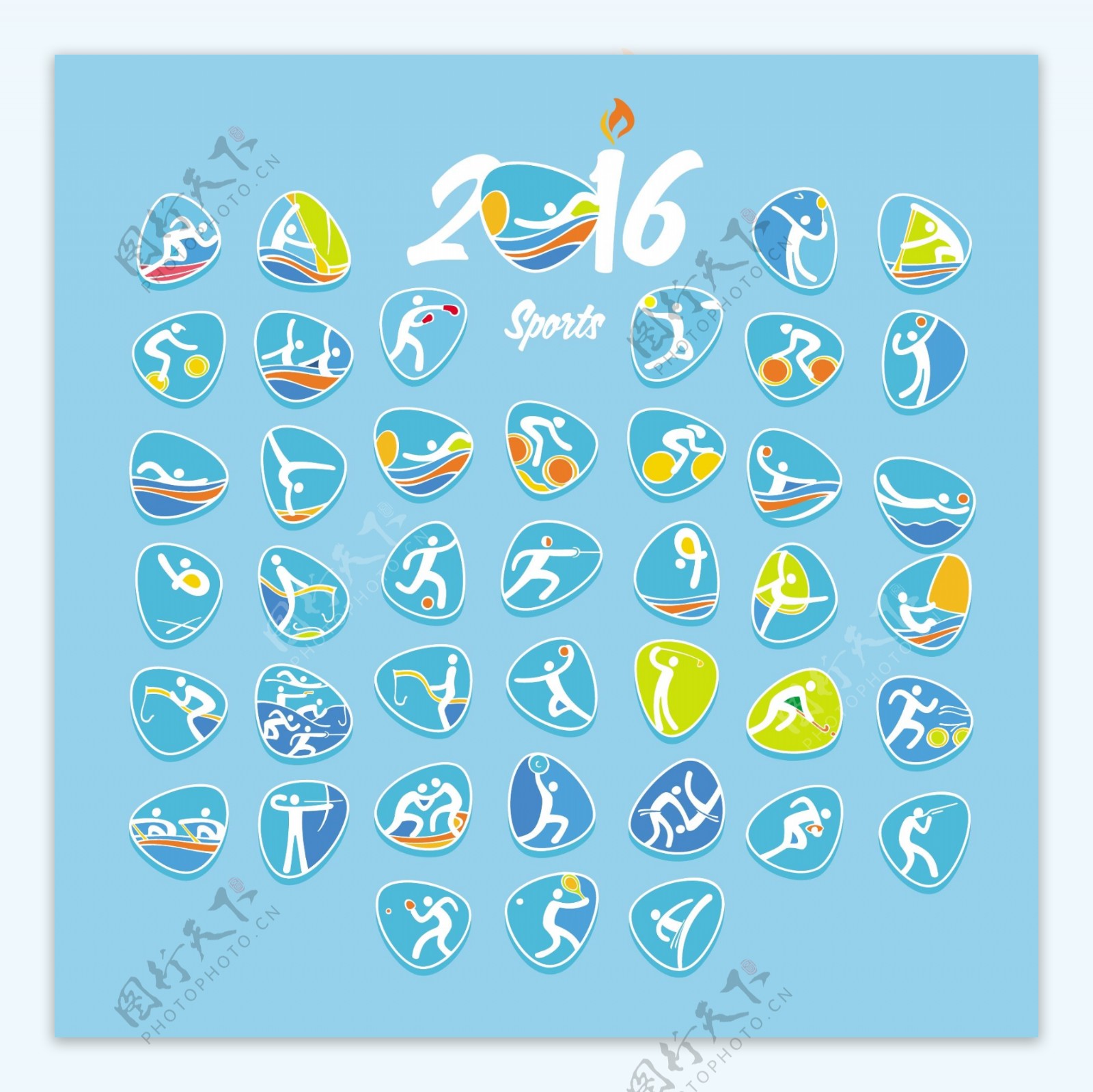 里约奥运运动徽章素材
