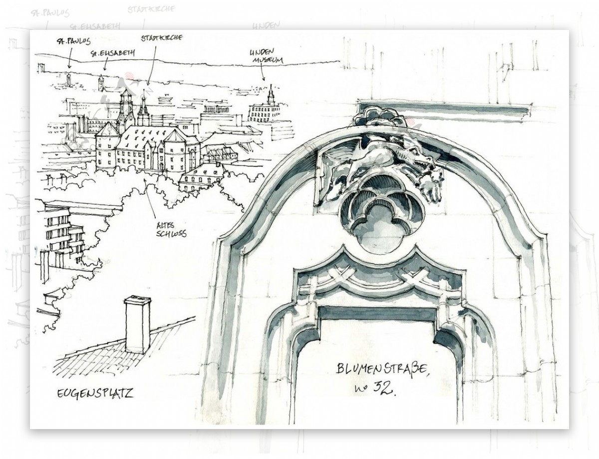欧式建筑石雕拱门