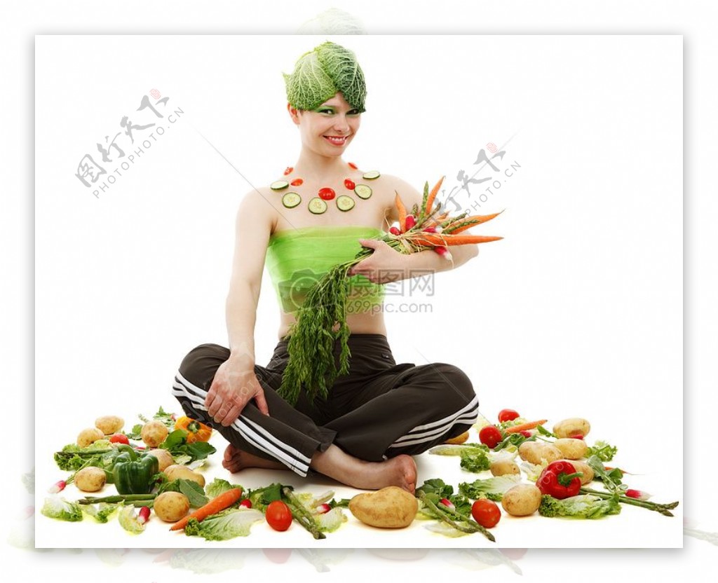 蔬菜和美女
