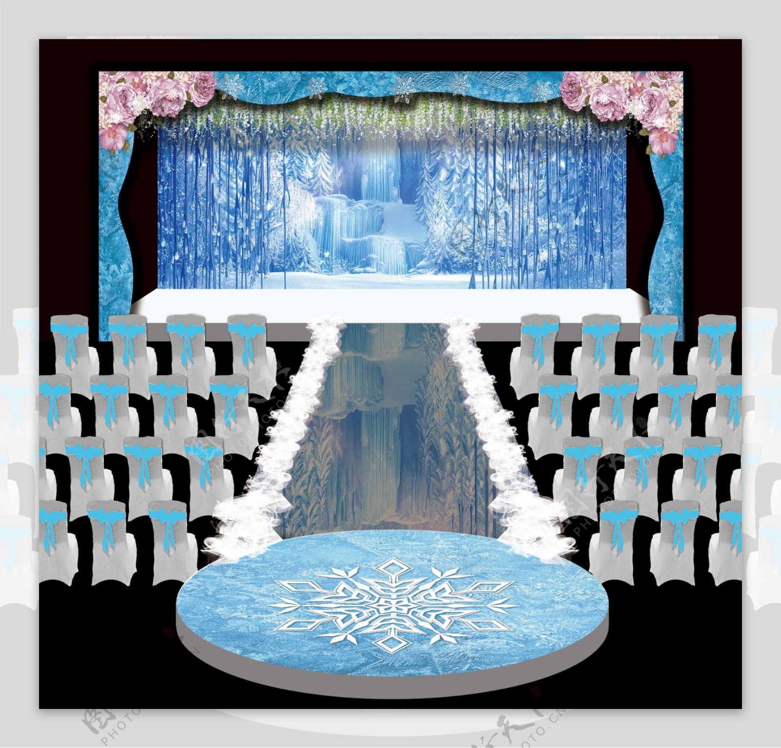 冰雪主题婚礼舞台