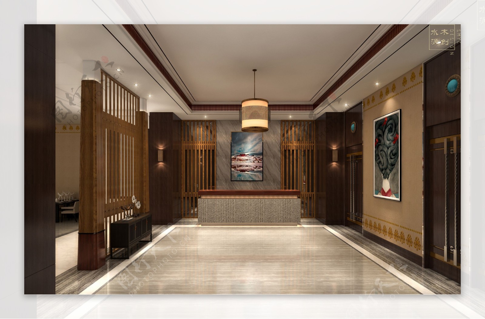 成都温泉酒店设计酒店服务大厅设计