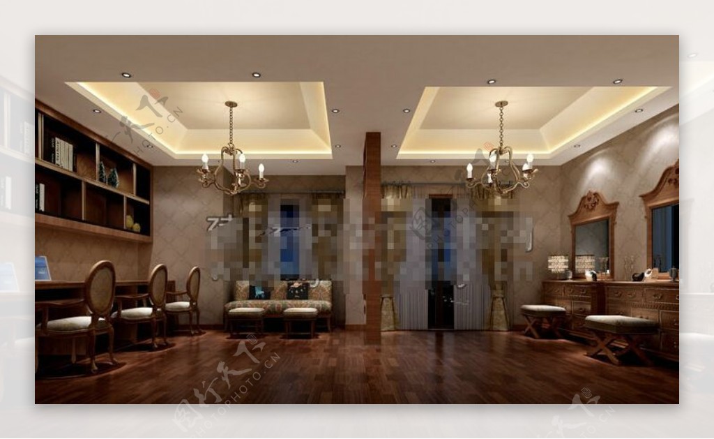 明亮大堂室内设计室内空间效果图3d模型