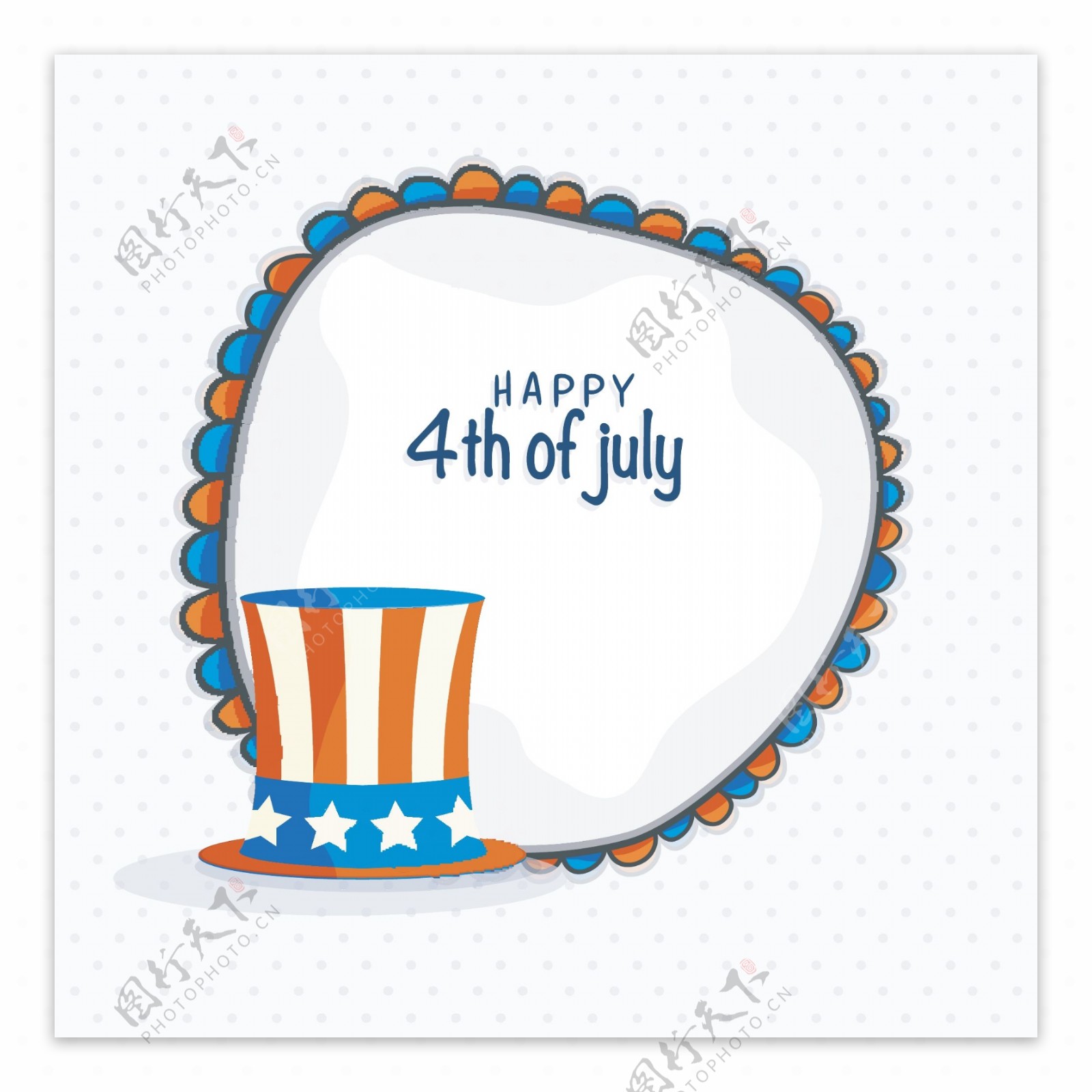 抽象帽子装饰图案美国独立日背景