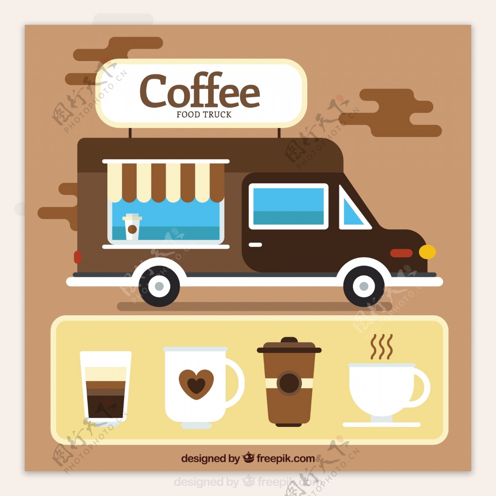 咖啡卡车设计图片