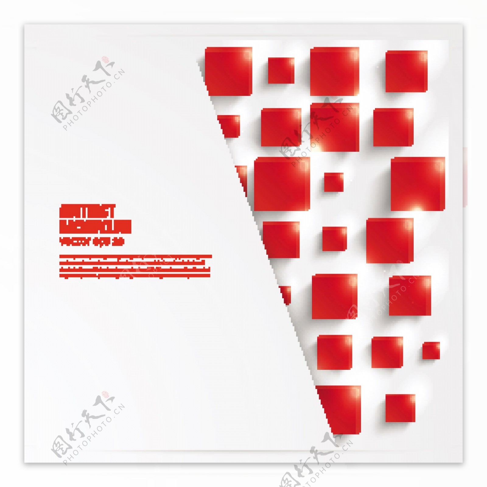矢量抽象红色立体设计素材图片