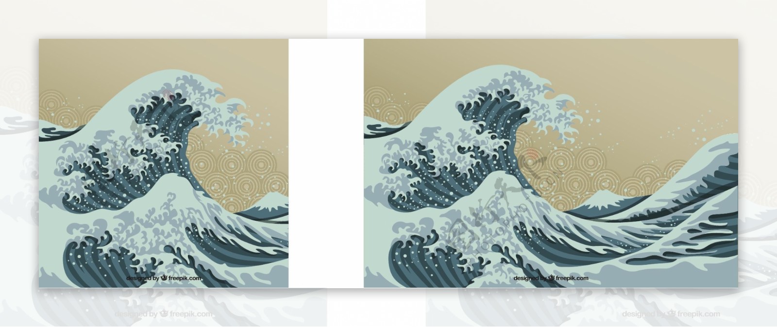 日本风格的美丽波浪背景
