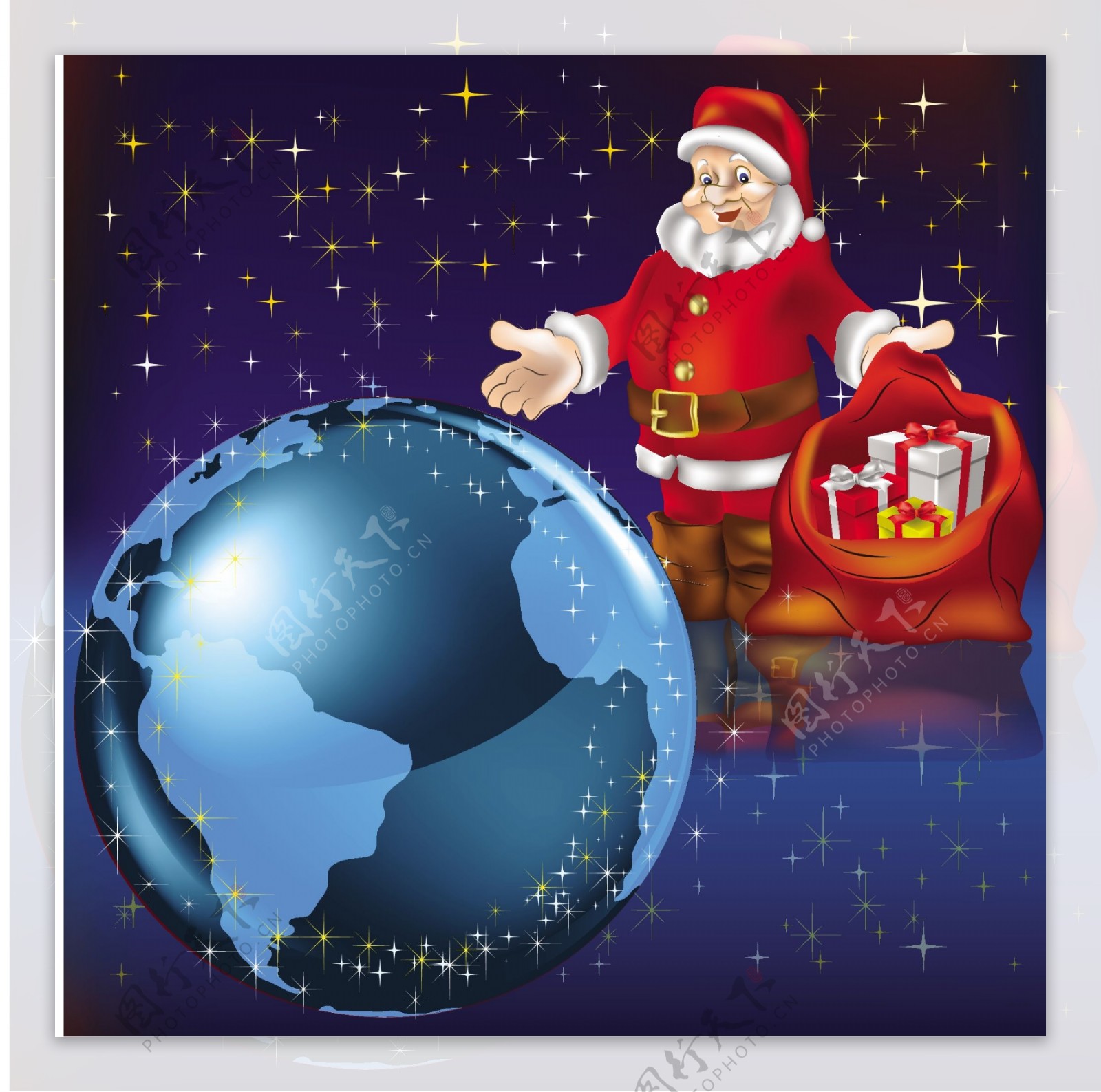 圣诞老人与地球和礼物