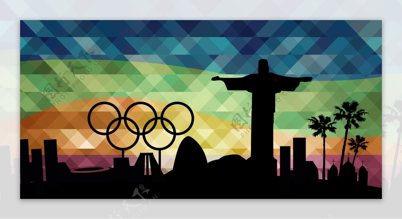 里约奥运会2016大地标背景