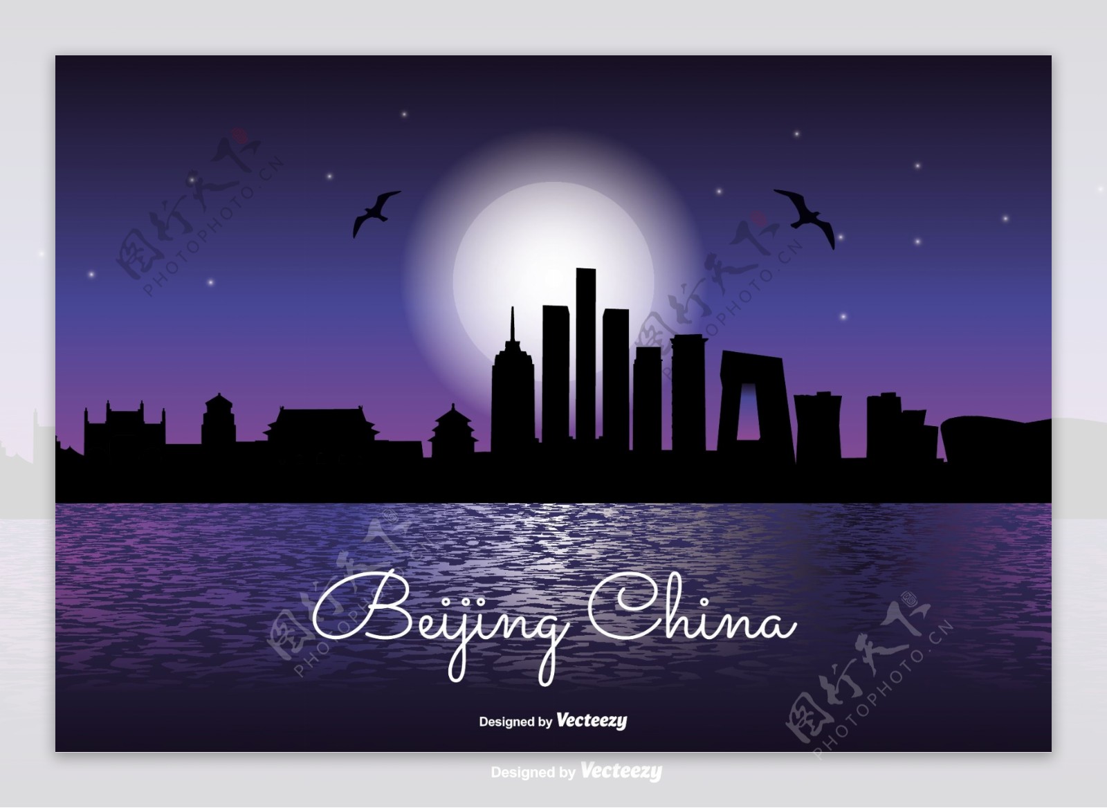 中国北京的夜空图