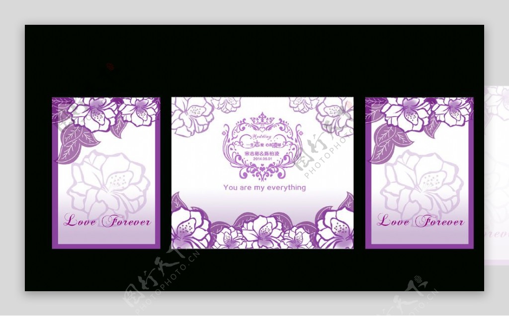 淡紫色婚礼背景图片