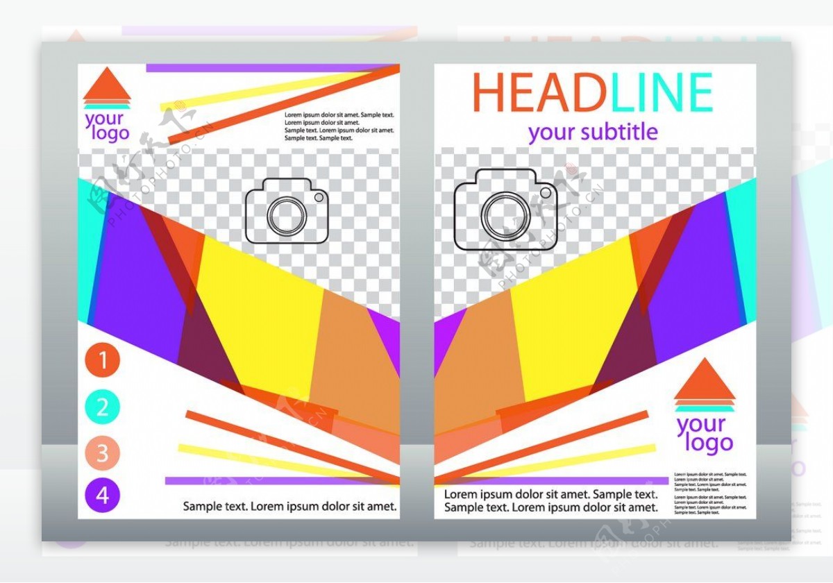 彩色几何图案手册封面设计图片2