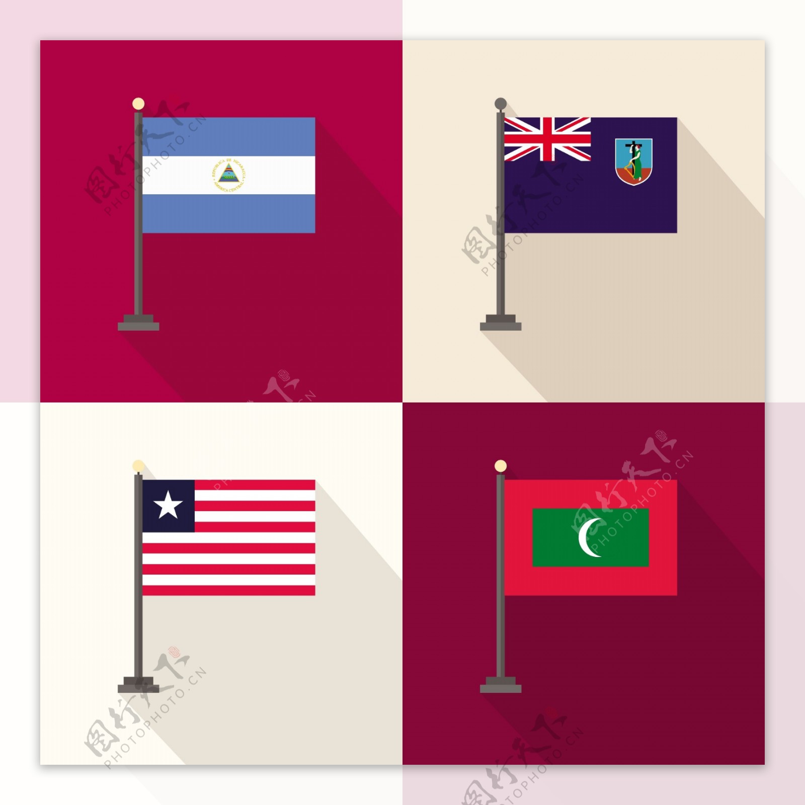 利比里亚和马尔代夫尼加拉瓜蒙特塞拉特