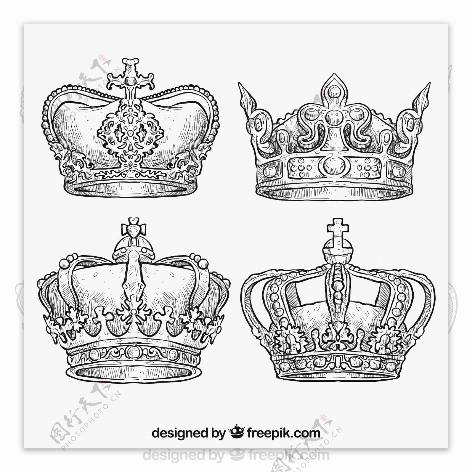 手工绘制的皇家冠