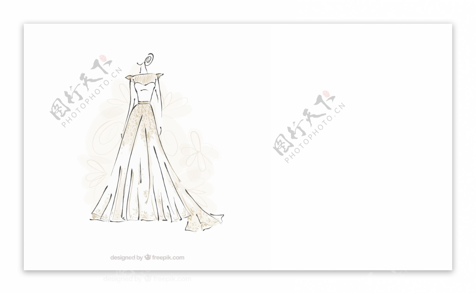 新娘礼服草图图片