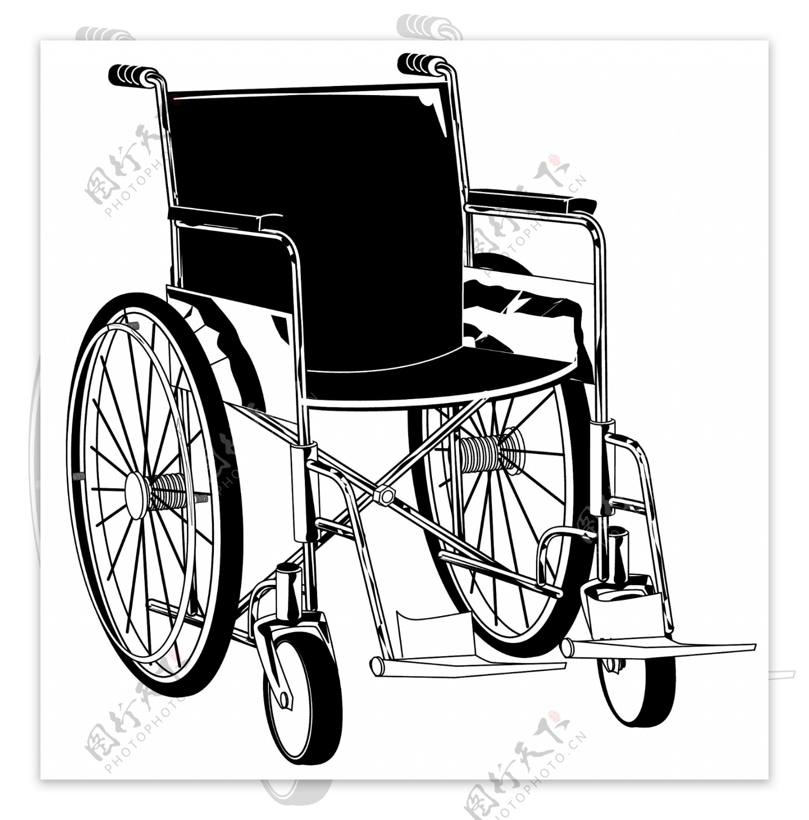 轮椅医疗器材矢量素材EPS0006