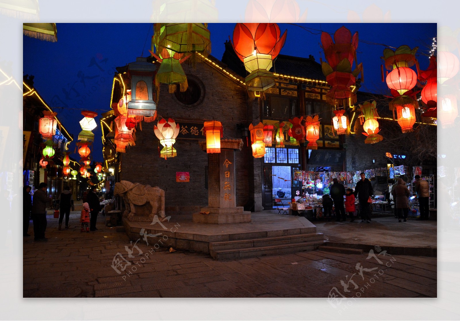 周村古商城夜景图片