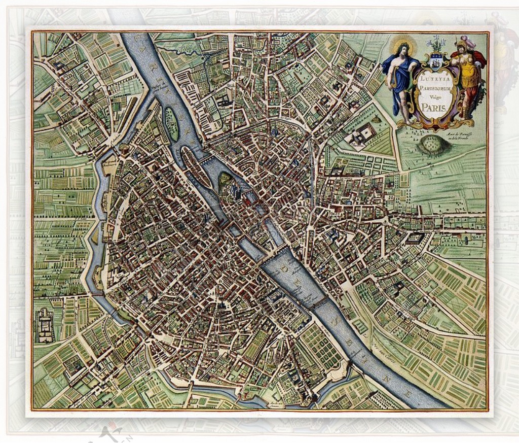 古老的城市地图