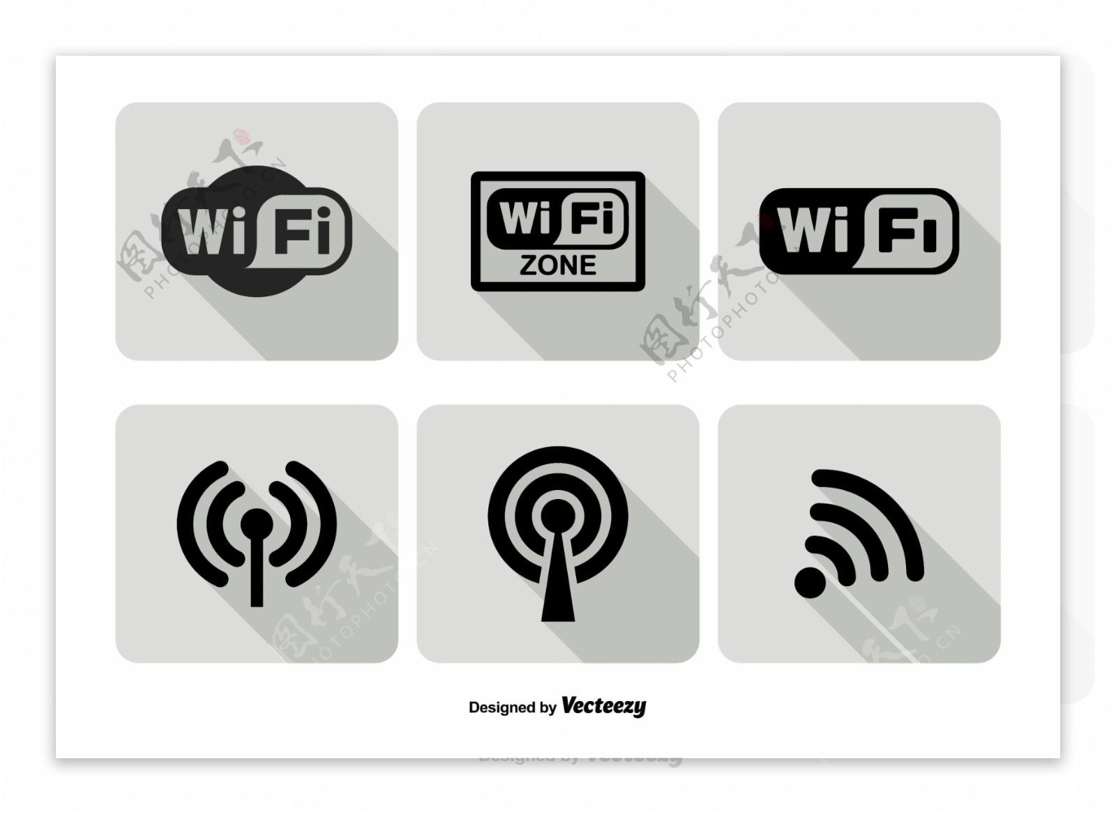 WiFi标志图标集