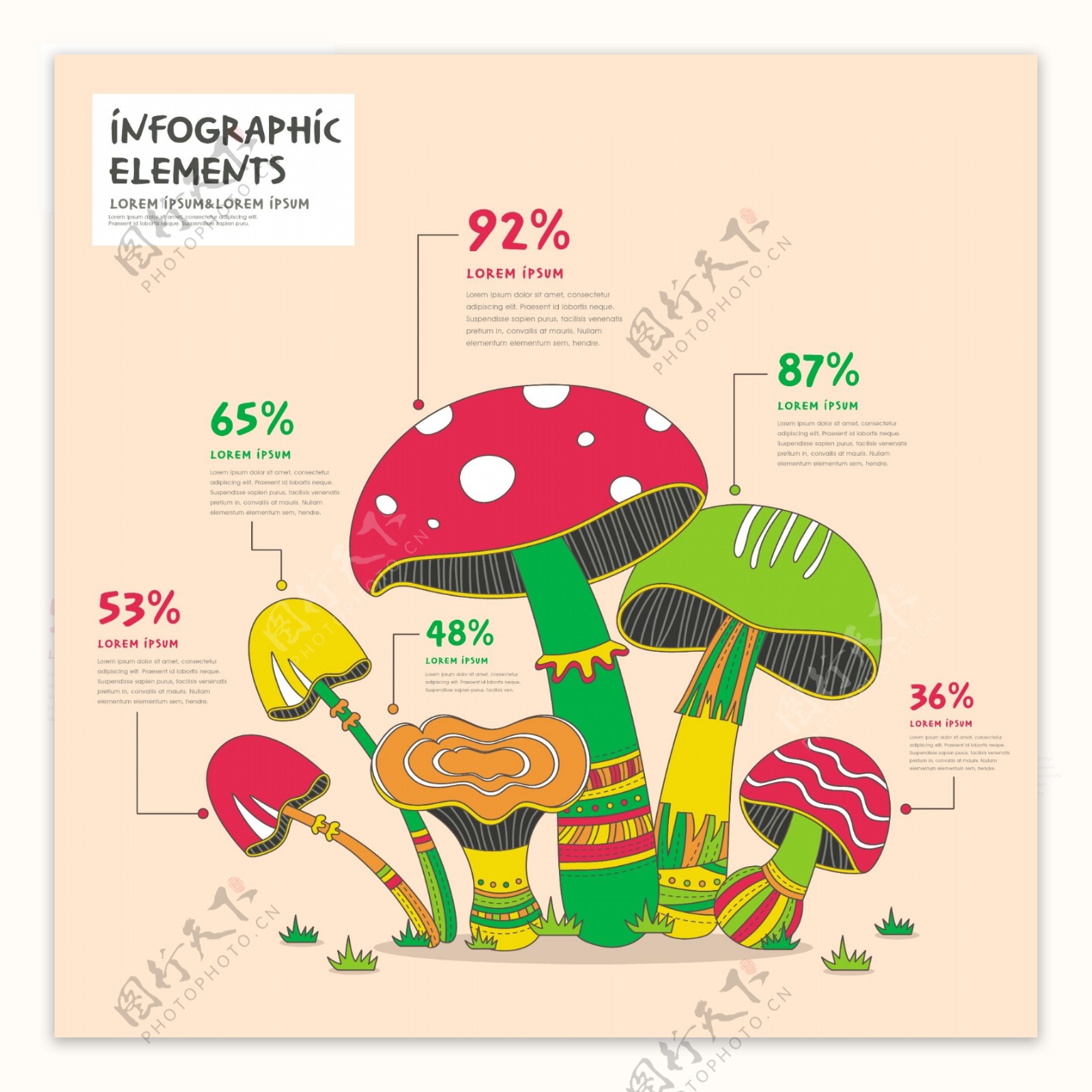 蘑菇宣传广告背景设计