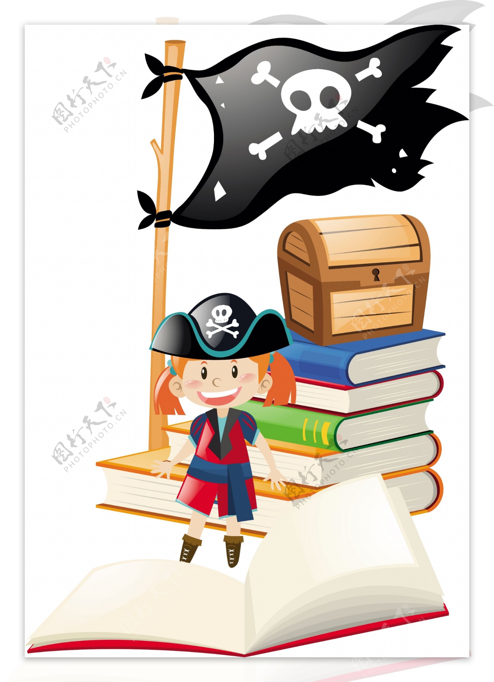 女海盗人物读书设计