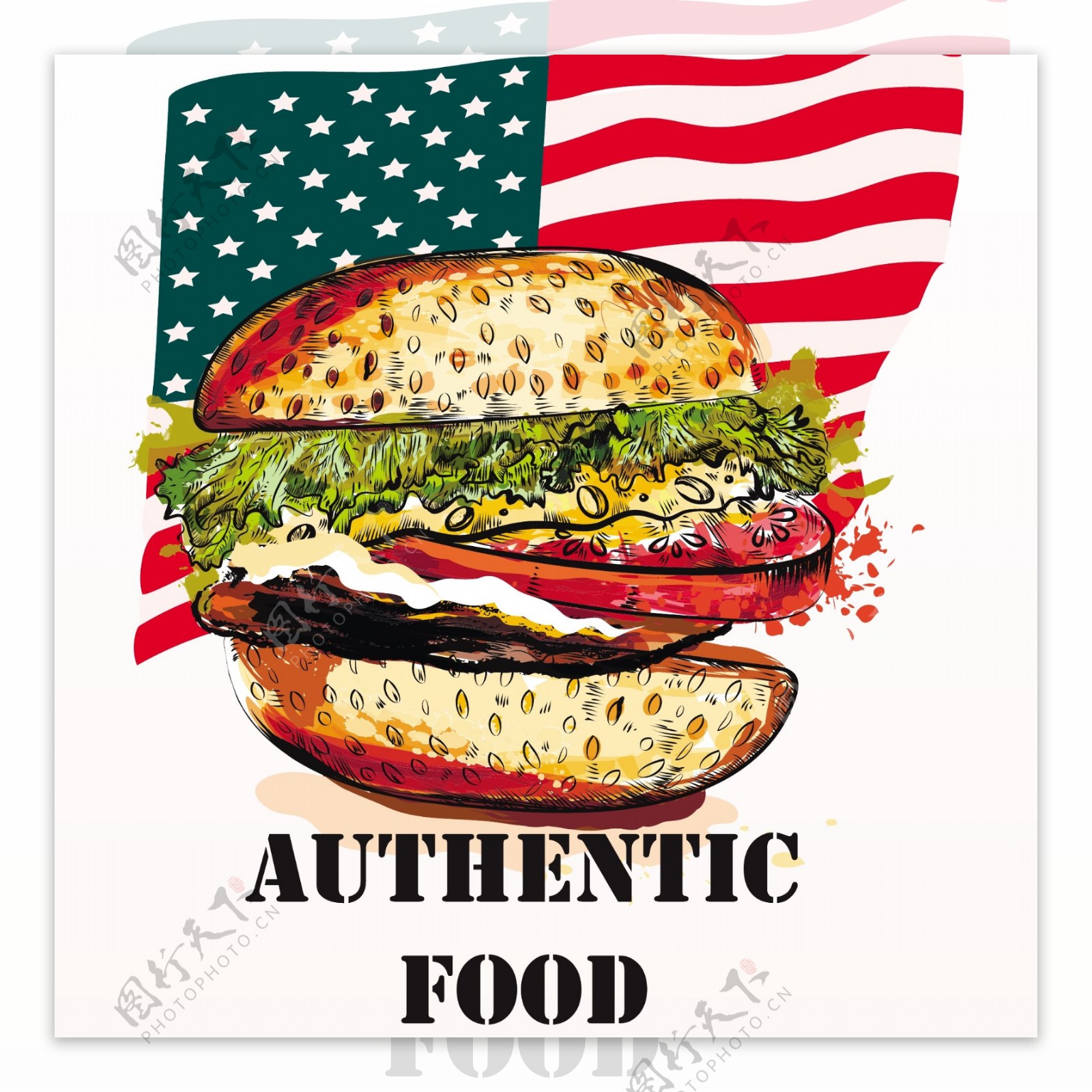 美国食物的背景