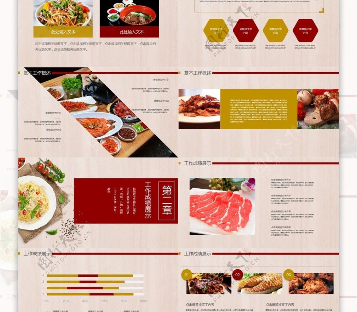 餐饮美食主题酒店餐厅宣传创意PPT模板