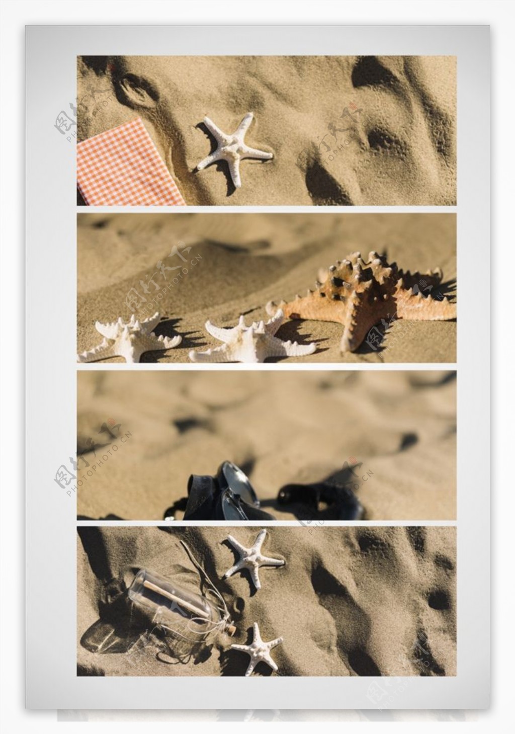 沙滩海星水瓶图片背景图