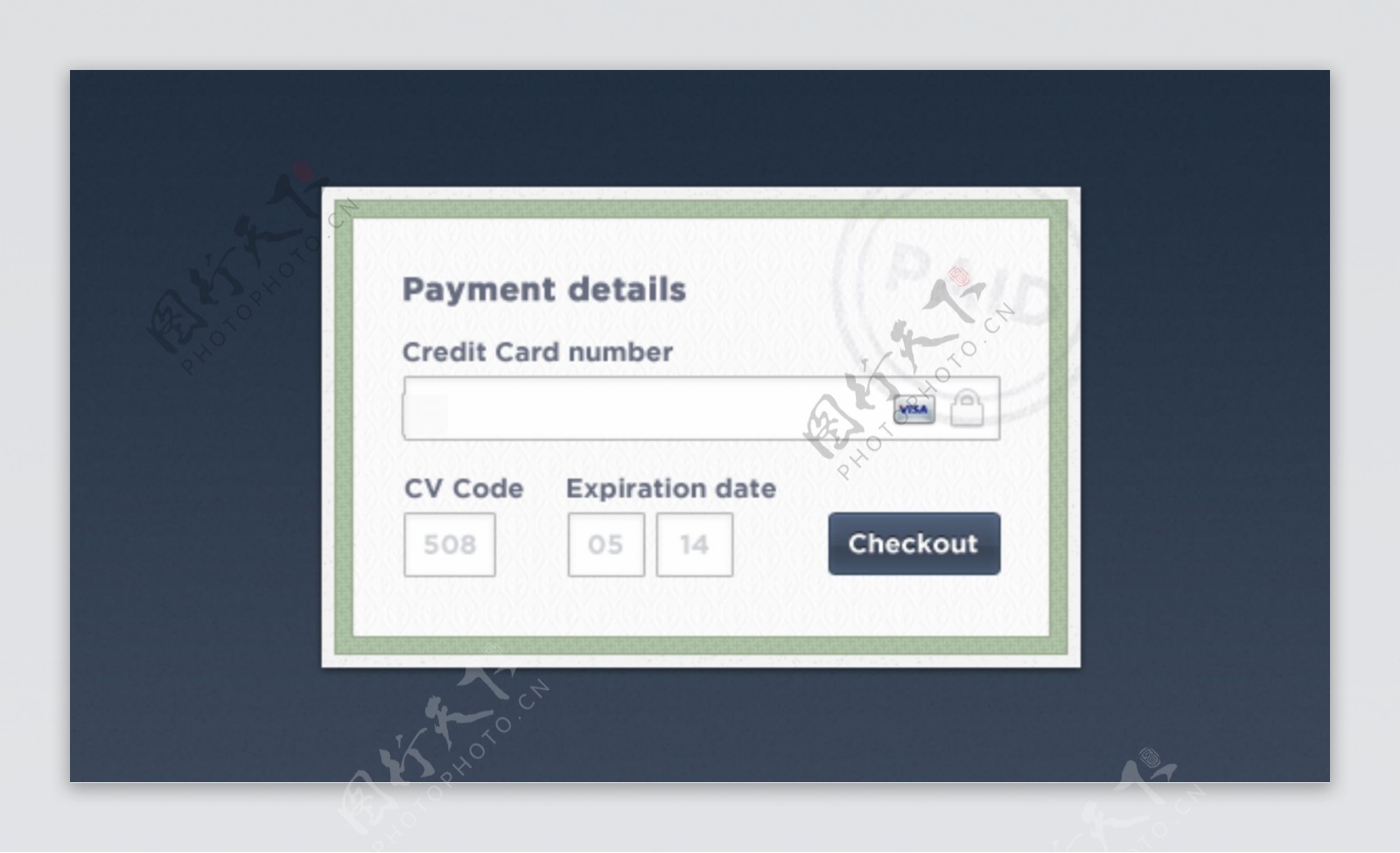 切割好的信用卡付款表单带PSD源文件