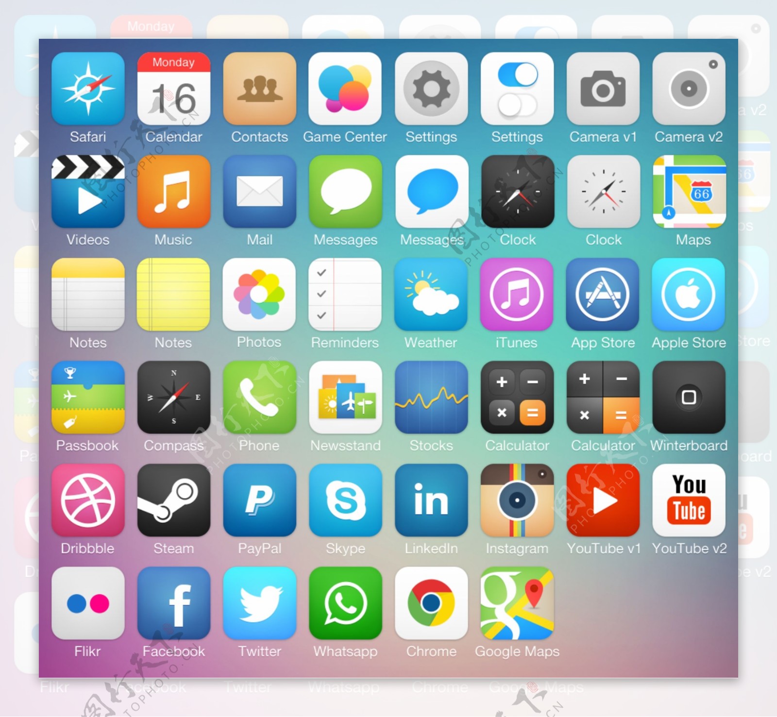 网页UI手机主题icon图标设计