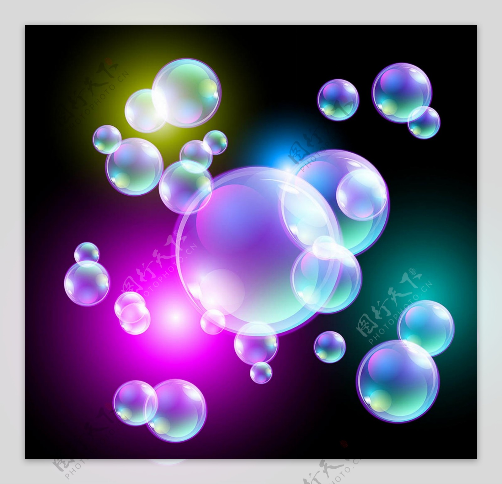 泡泡素材彩色泡泡气泡背景