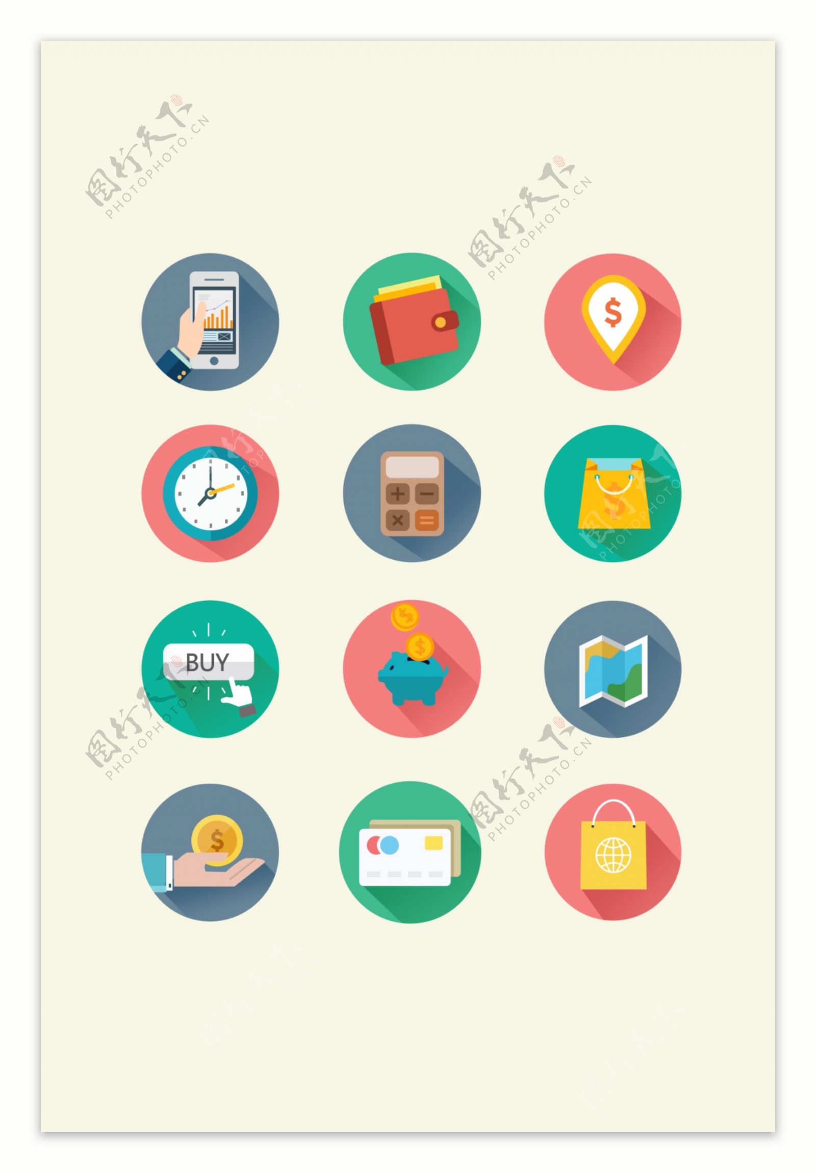扁平类网页UI商务icon图标设计